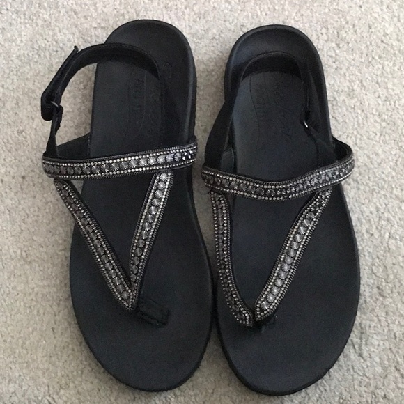 Skechers Synthetic Cali Meditation-rhinestone Flip Flop in White - Lyst